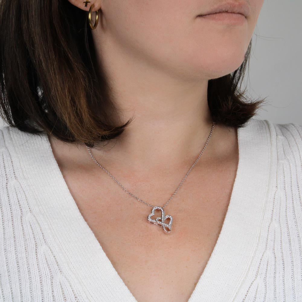 To My Daughter-Heart-to-Heart Pendant Necklace- Love Dad