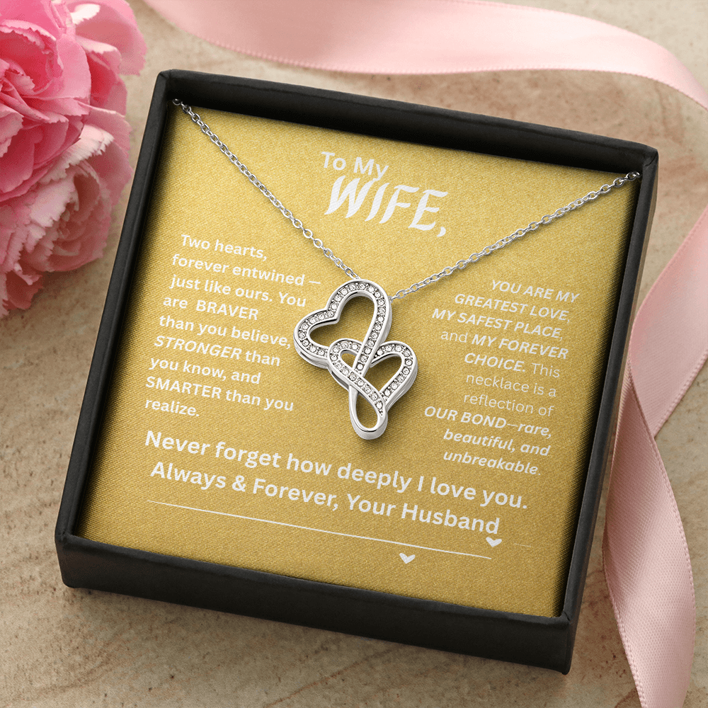 To My Wife - Heart-to-Heart Pendant Necklace