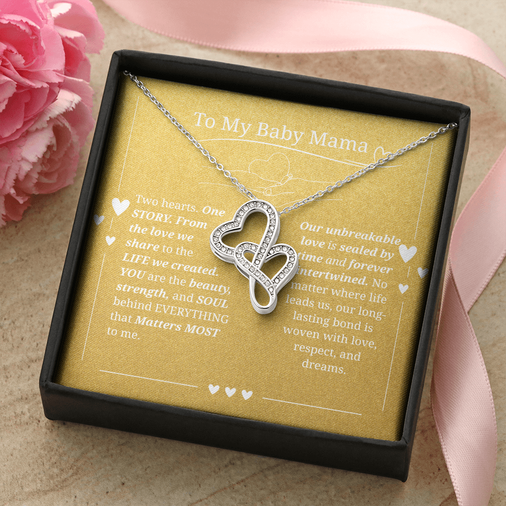 To My Baby Mama- Heart-to-Heart Pendant Necklace