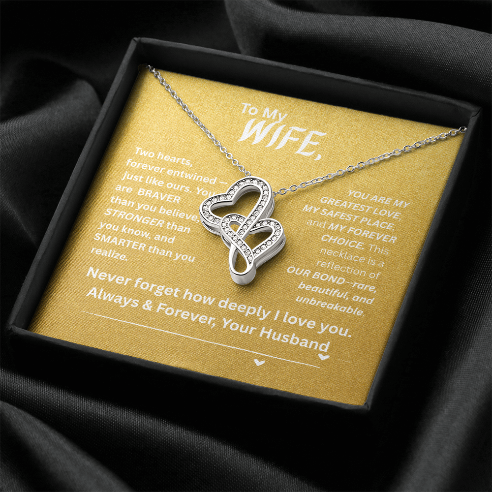 To My Wife - Heart-to-Heart Pendant Necklace