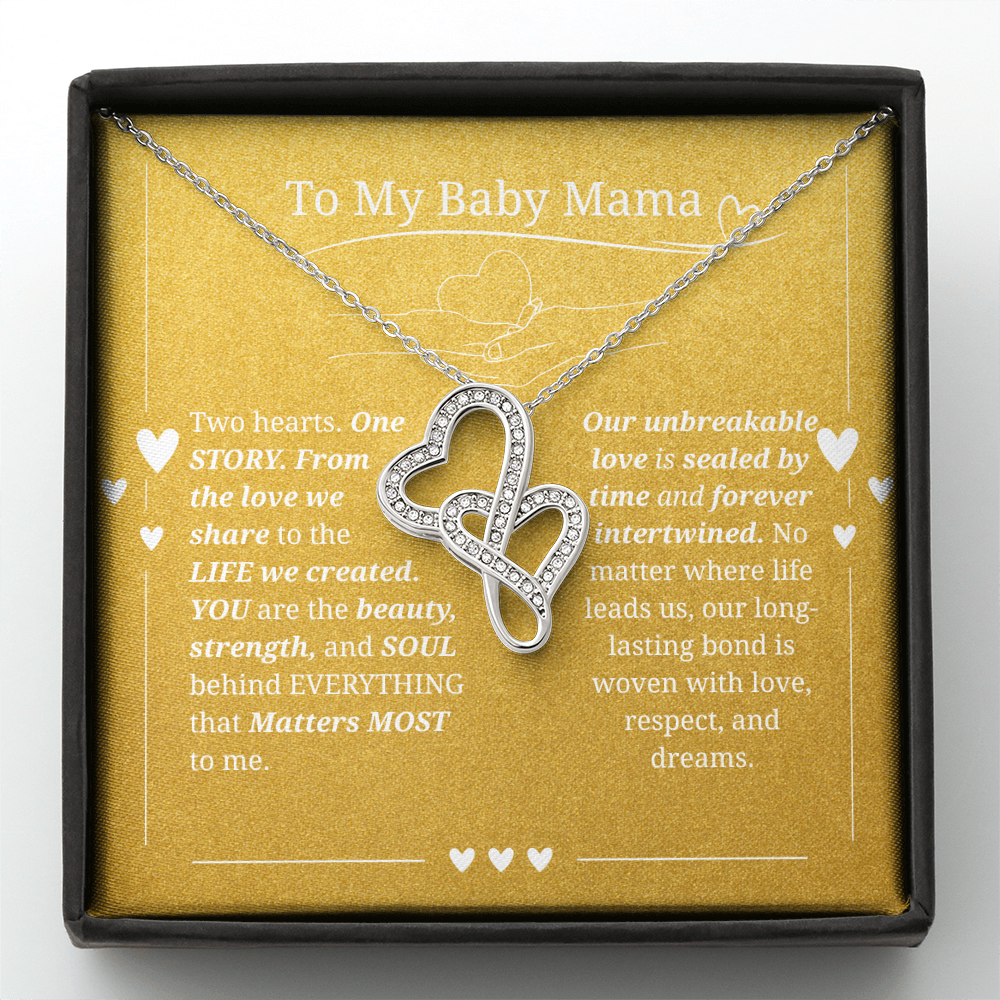 To My Baby Mama- Heart-to-Heart Pendant Necklace