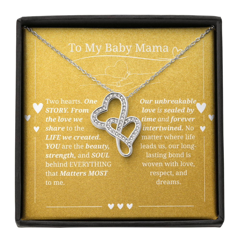 To My Baby Mama- Heart-to-Heart Pendant Necklace