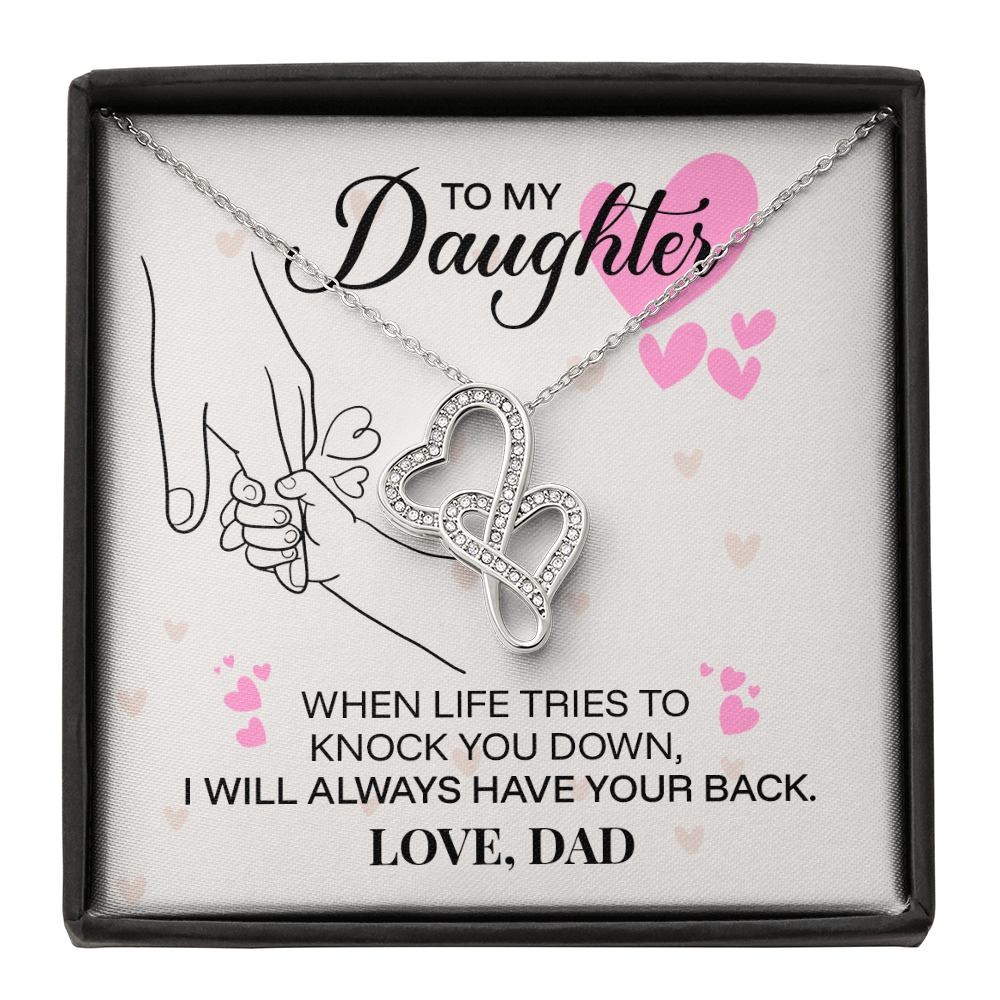 To My Daughter-Heart-to-Heart Pendant Necklace- Love Dad