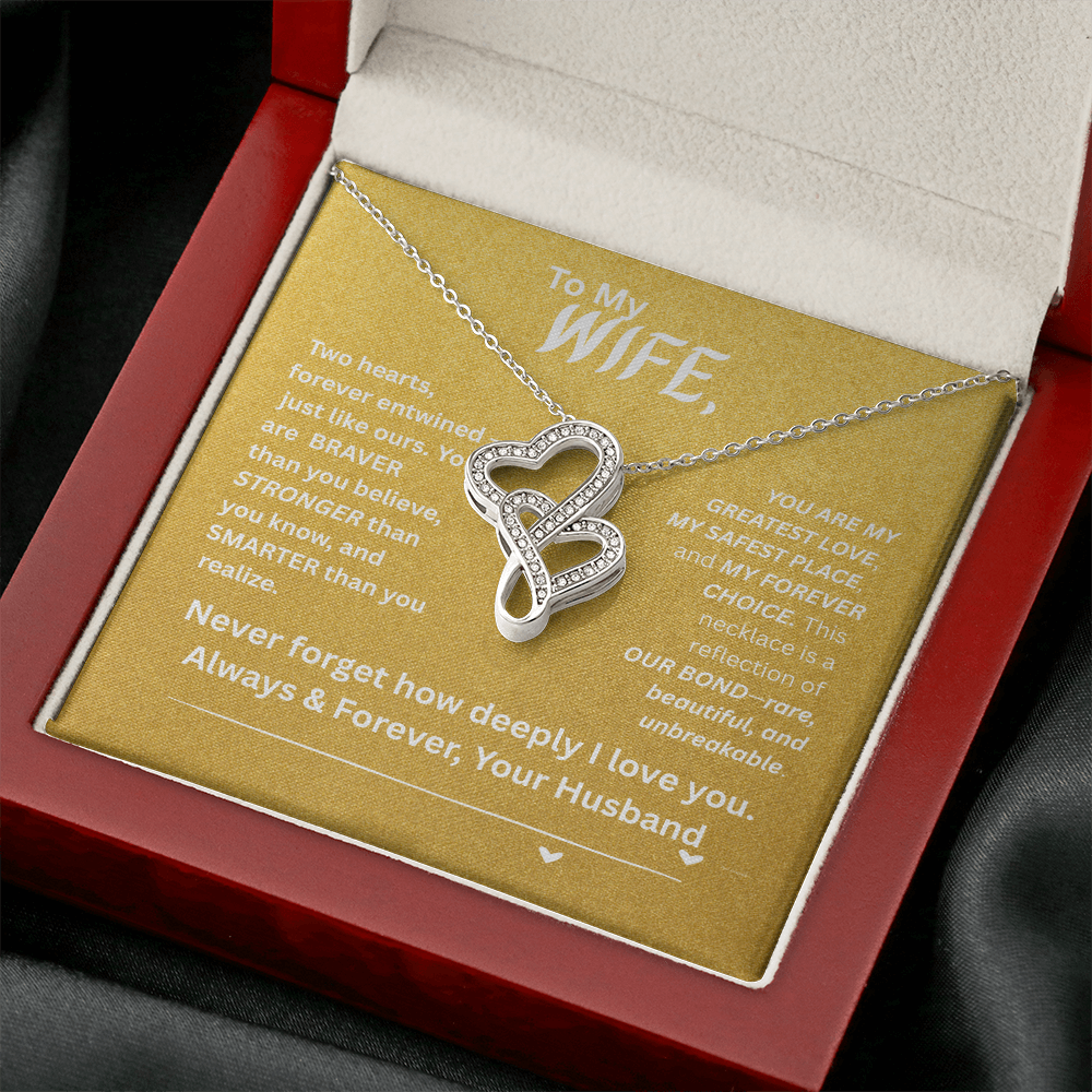 To My Wife - Heart-to-Heart Pendant Necklace