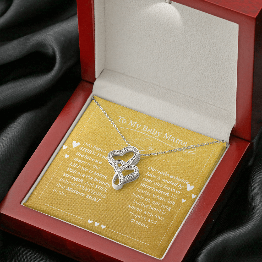 To My Baby Mama- Heart-to-Heart Pendant Necklace