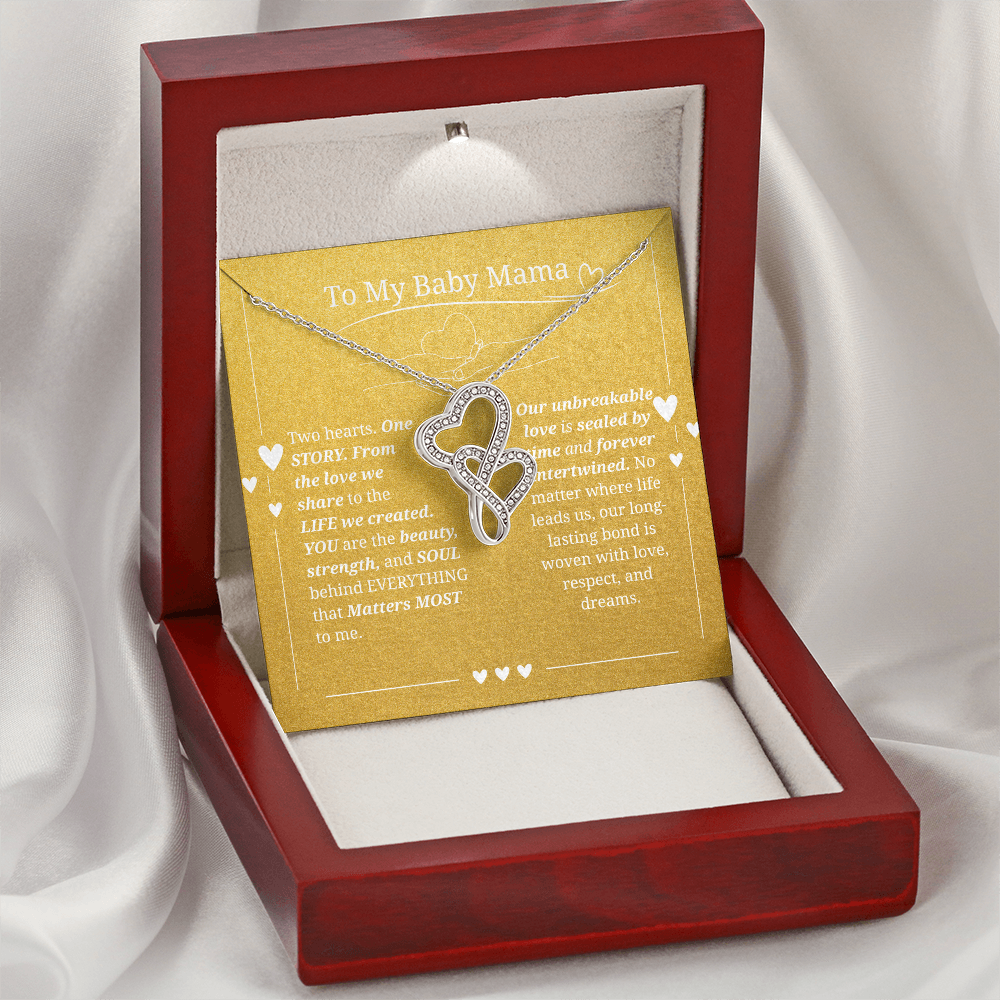 To My Baby Mama- Heart-to-Heart Pendant Necklace