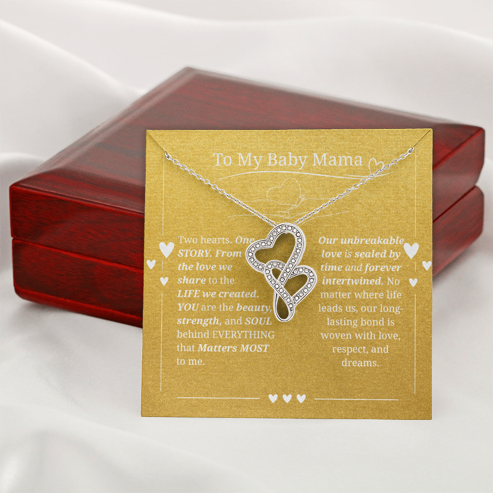 To My Baby Mama- Heart-to-Heart Pendant Necklace