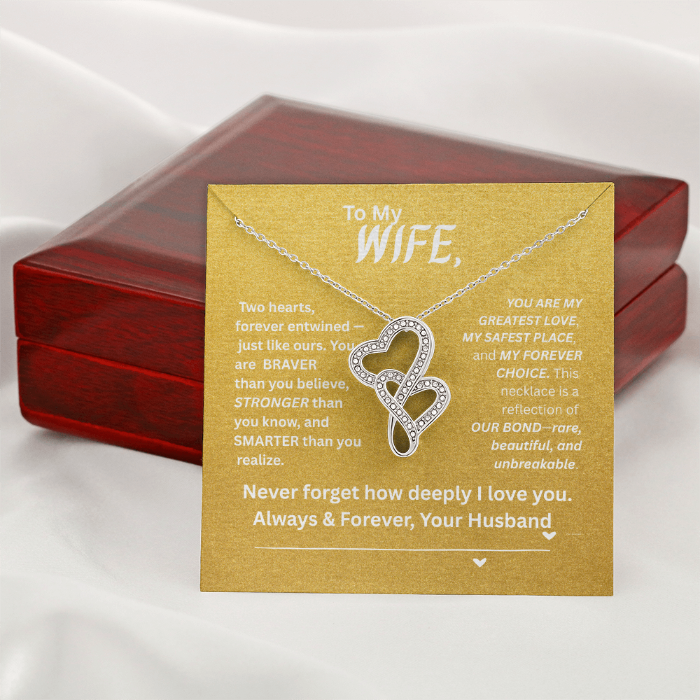 To My Wife - Heart-to-Heart Pendant Necklace