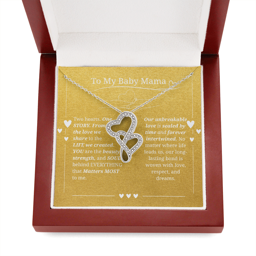To My Baby Mama- Heart-to-Heart Pendant Necklace