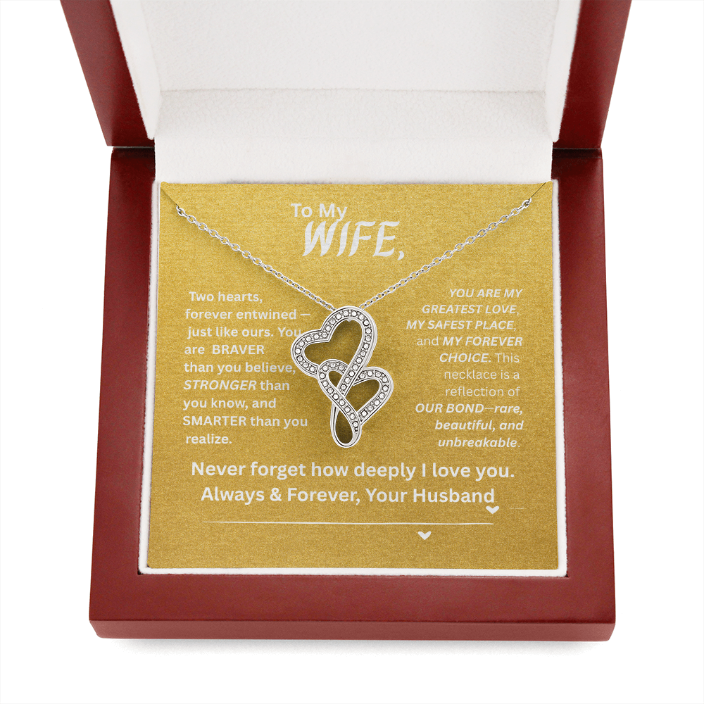 To My Wife - Heart-to-Heart Pendant Necklace