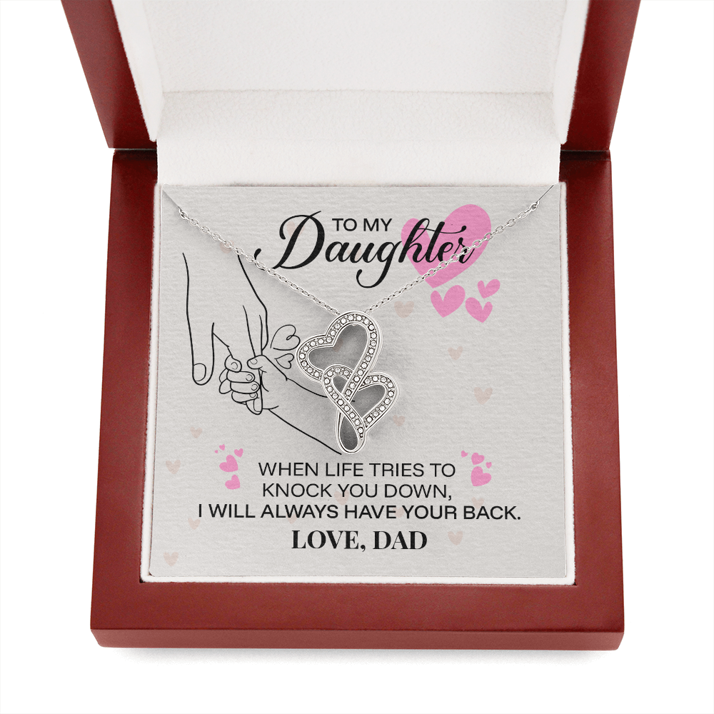 To My Daughter-Heart-to-Heart Pendant Necklace- Love Dad