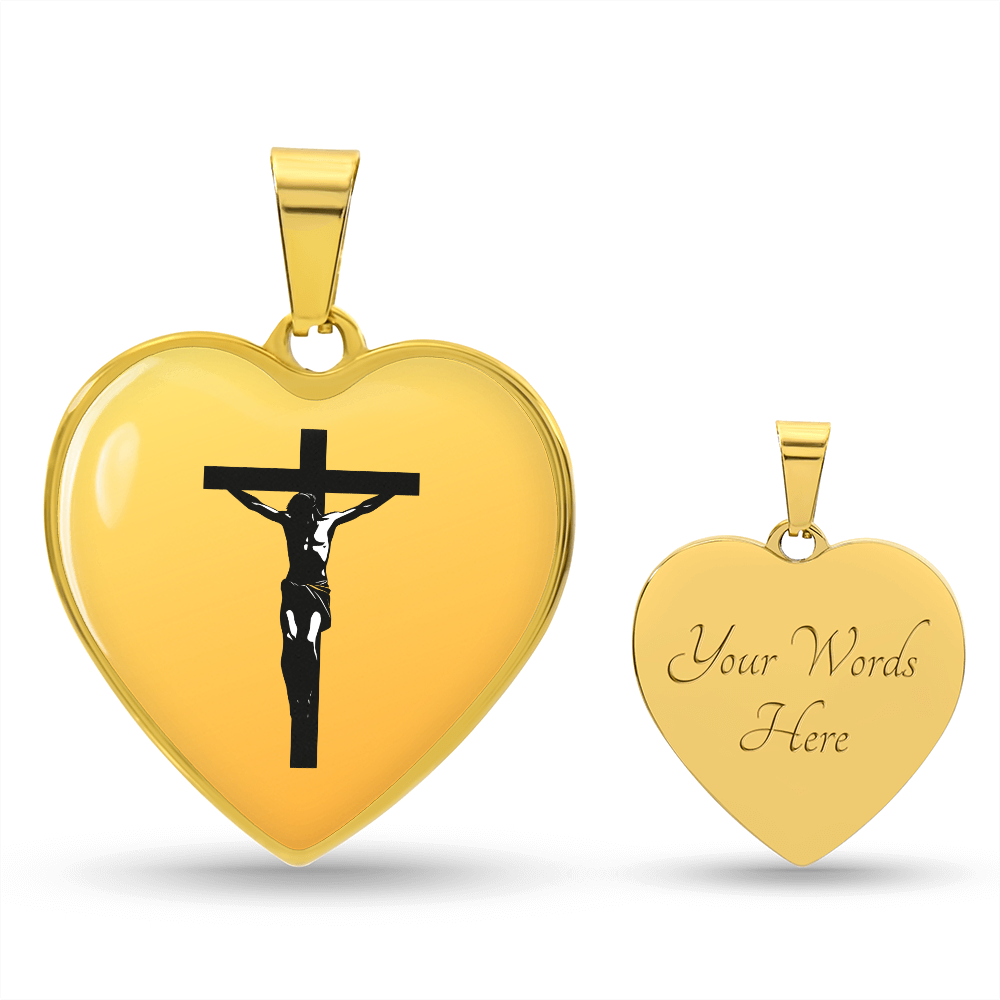 Luxury Graphic Heart Necklace-Jesus On The Cross