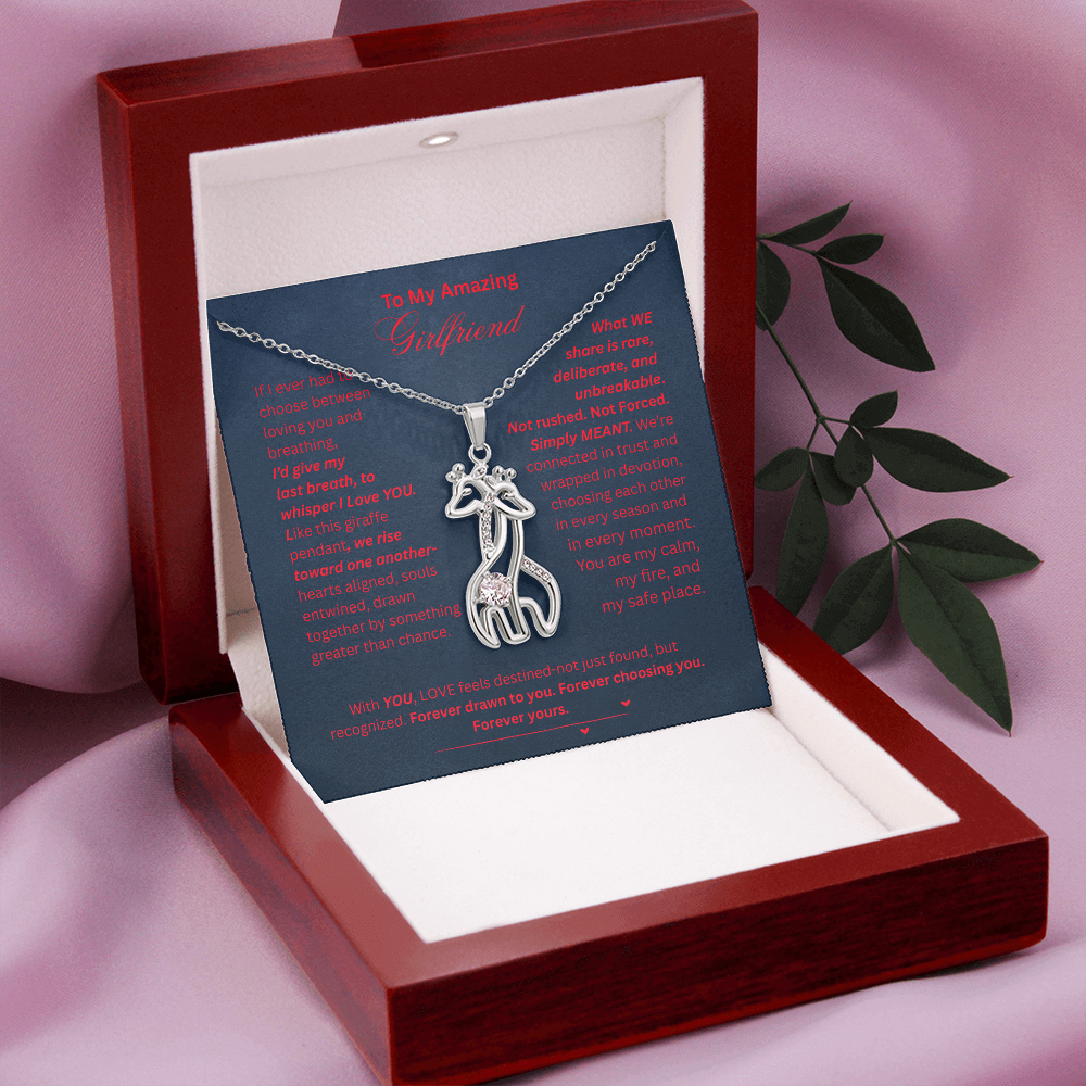 To My Amazing Girlfriend- Giraffe Necklace-Connected in love, trust, and devotion.