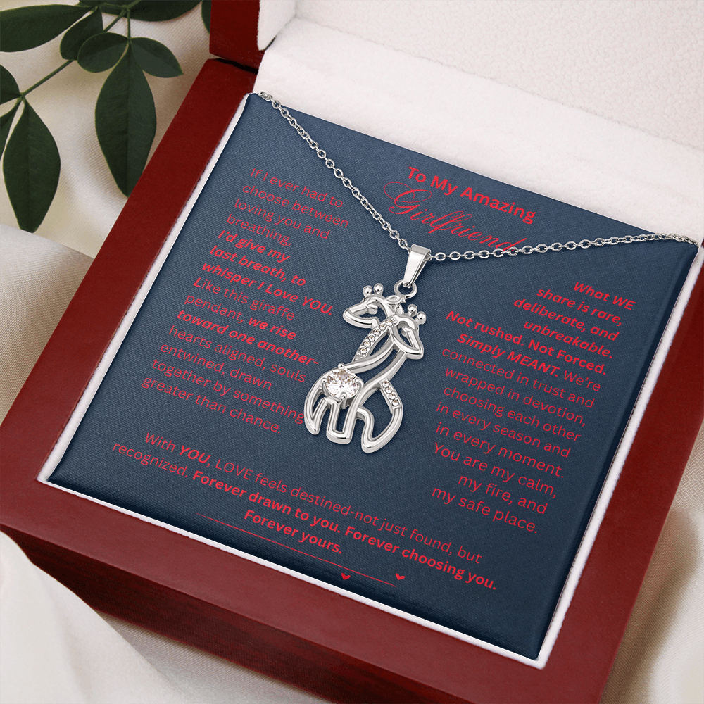 To My Amazing Girlfriend- Giraffe Necklace-Connected in love, trust, and devotion.