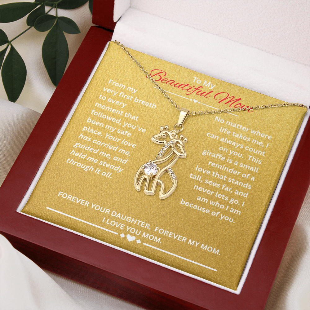 To My MOM- Giraffe Necklace- Love and Gratefulness