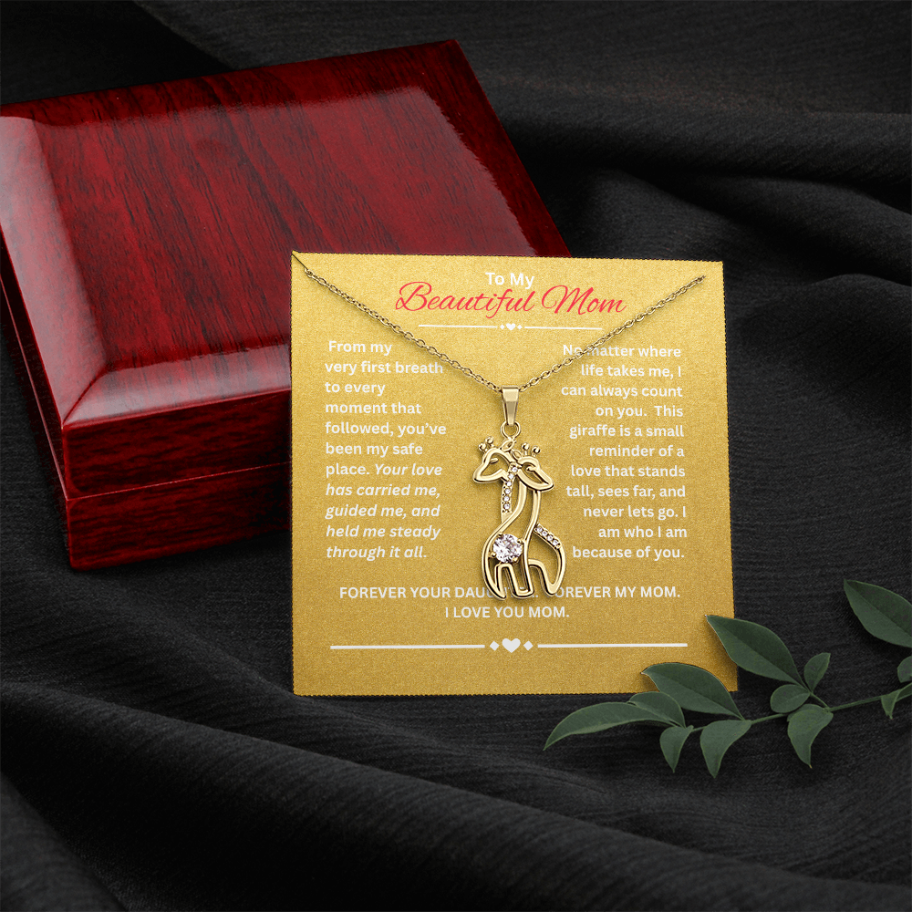 To My MOM- Giraffe Necklace- Love and Gratefulness