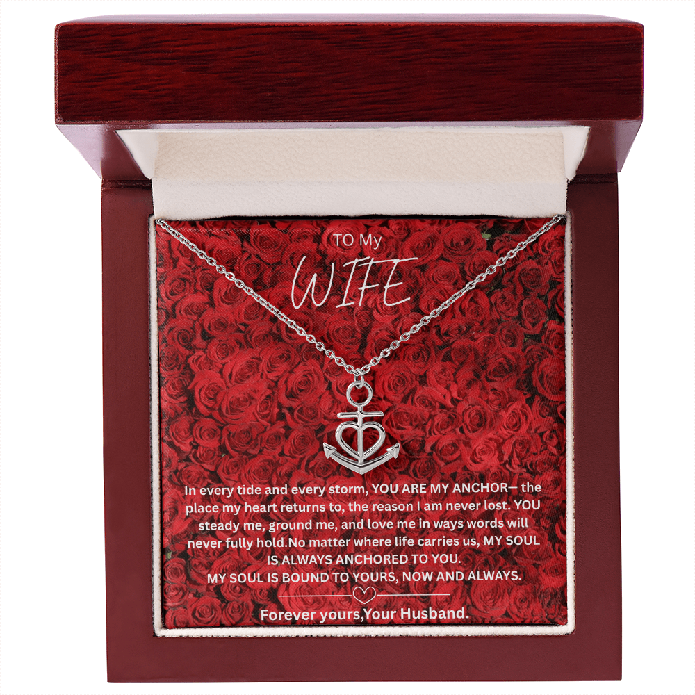 To My Wife - Anchor Pendant Necklace-Anchored TO YOU