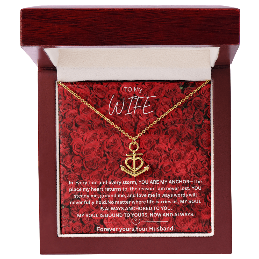 To My Wife - Anchor Pendant Necklace-Anchored TO YOU