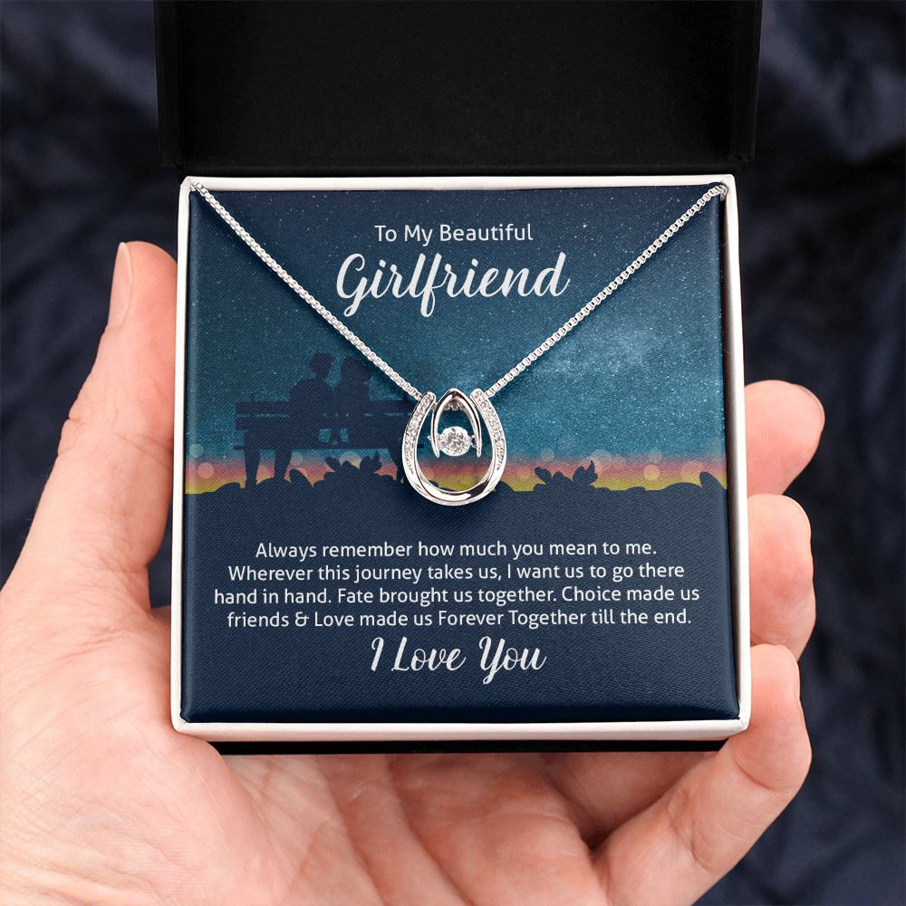 To My Girlfriend [personalized]-Lucky In Love Necklace-Together forever
