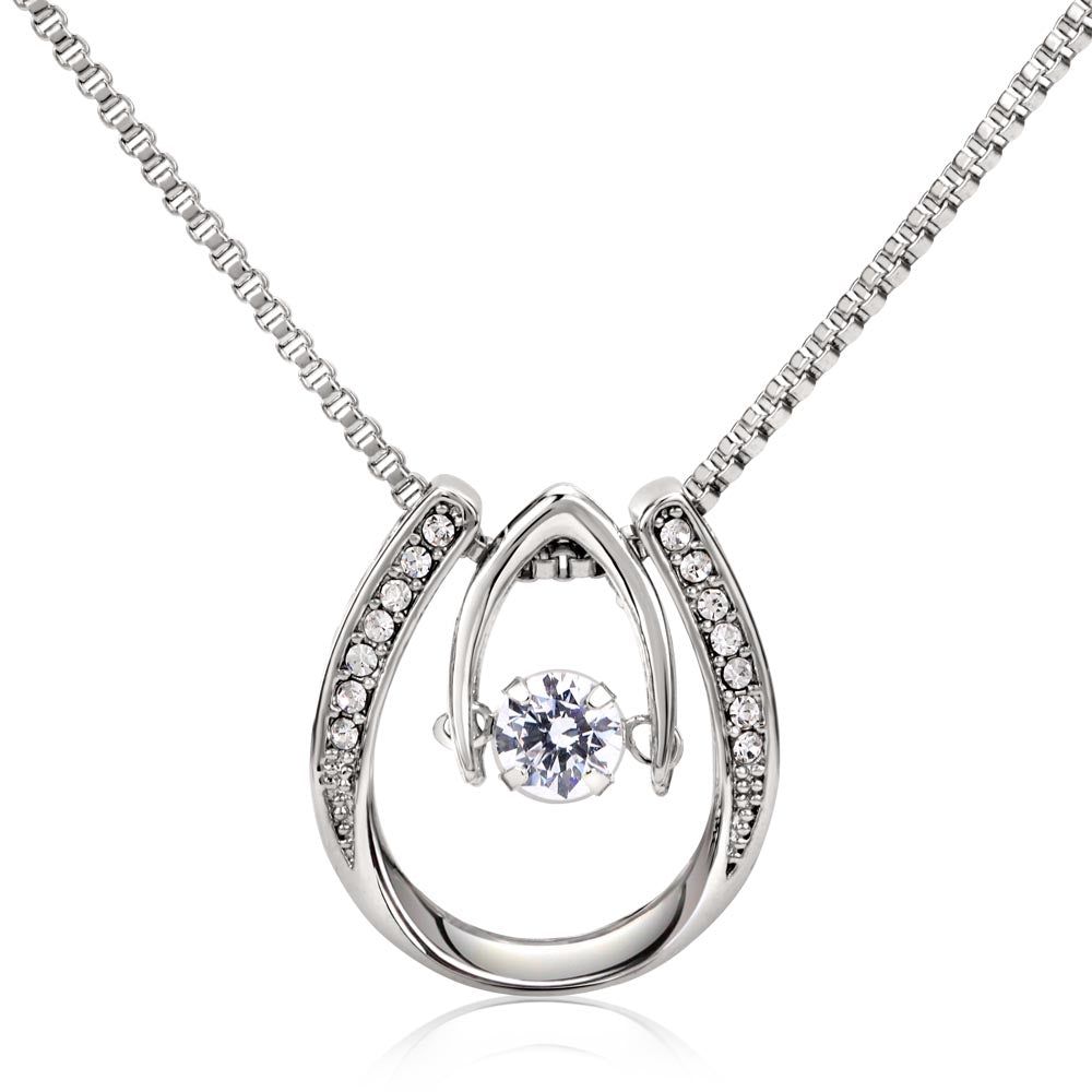 To My Girlfriend [personalized]-Lucky In Love Necklace-Together forever