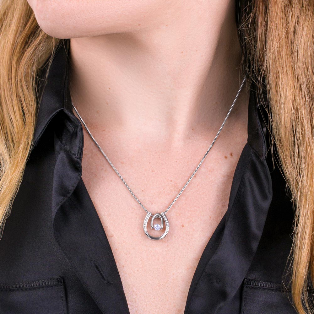 To My Girlfriend [personalized]-Lucky In Love Necklace-Together forever