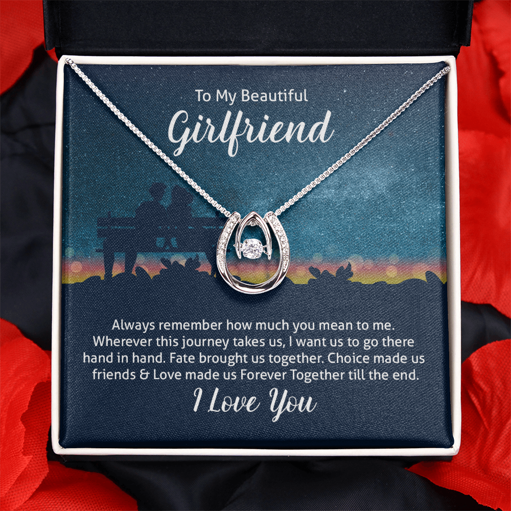 To My Girlfriend [personalized]-Lucky In Love Necklace-Together forever