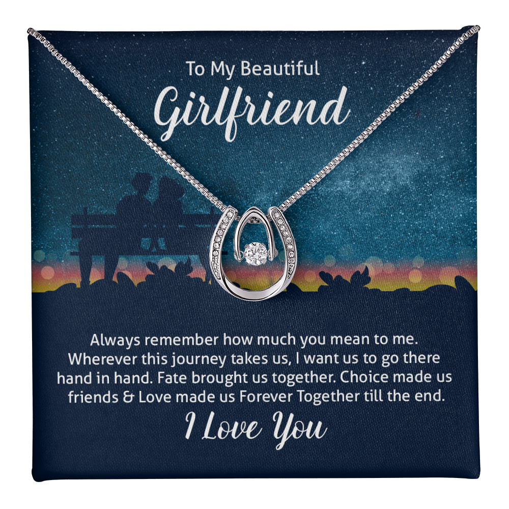 To My Girlfriend [personalized]-Lucky In Love Necklace-Together forever