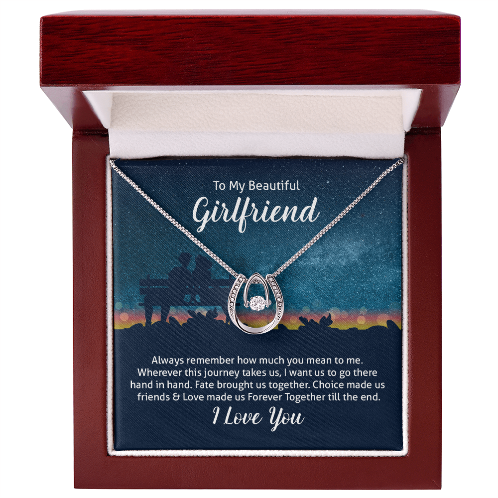 To My Girlfriend [personalized]-Lucky In Love Necklace-Together forever