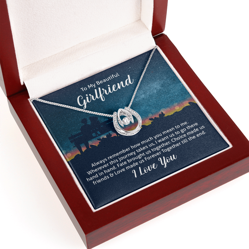 To My Girlfriend [personalized]-Lucky In Love Necklace-Together forever