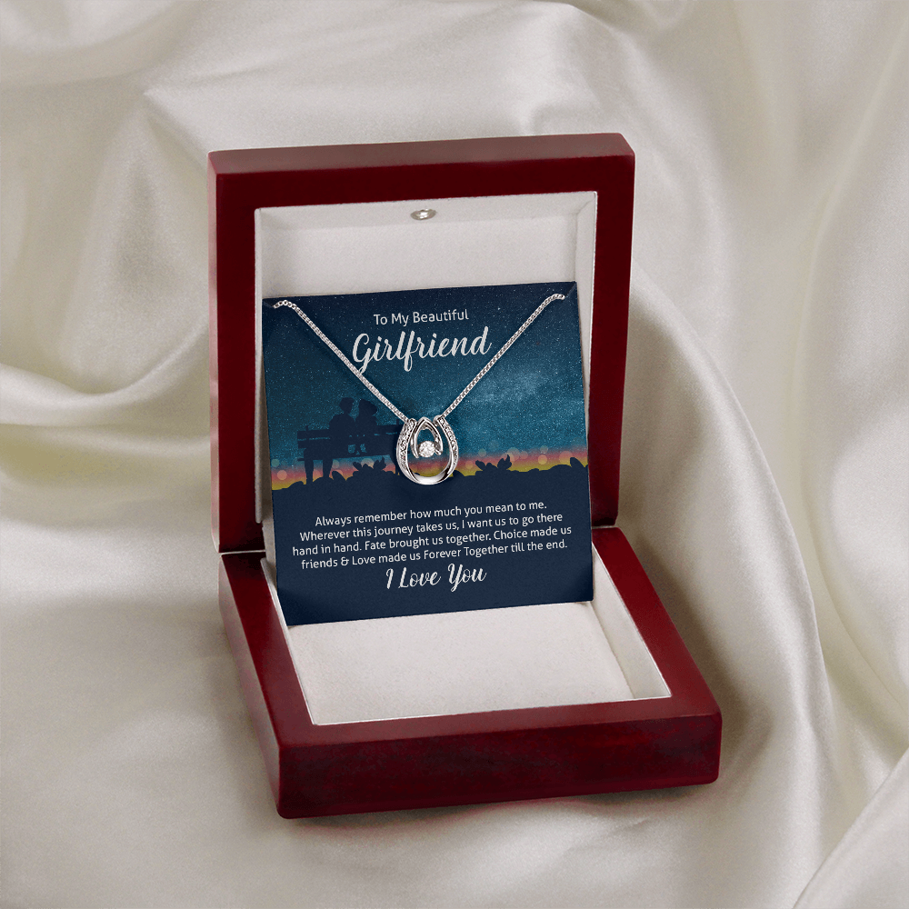 To My Girlfriend [personalized]-Lucky In Love Necklace-Together forever