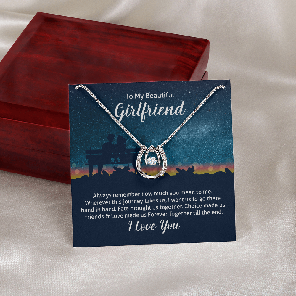 To My Girlfriend [personalized]-Lucky In Love Necklace-Together forever
