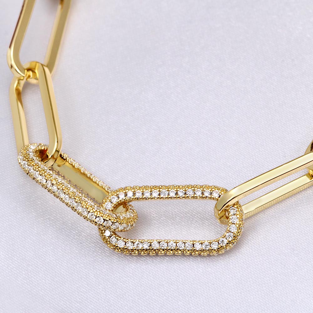 To My Wife - CZ Paperclip Chain Necklace (f/k/a Forever Linked Necklace or Embellished Chain)