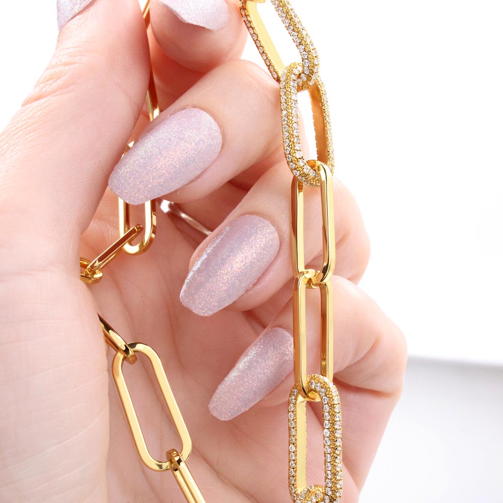To My Soulmate - CZ Paperclip Chain Necklace (f/k/a Forever Linked Necklace or Embellished Chain)