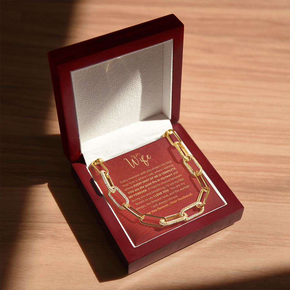 To My Wife - CZ Paperclip Chain Necklace (f/k/a Forever Linked Necklace or Embellished Chain)