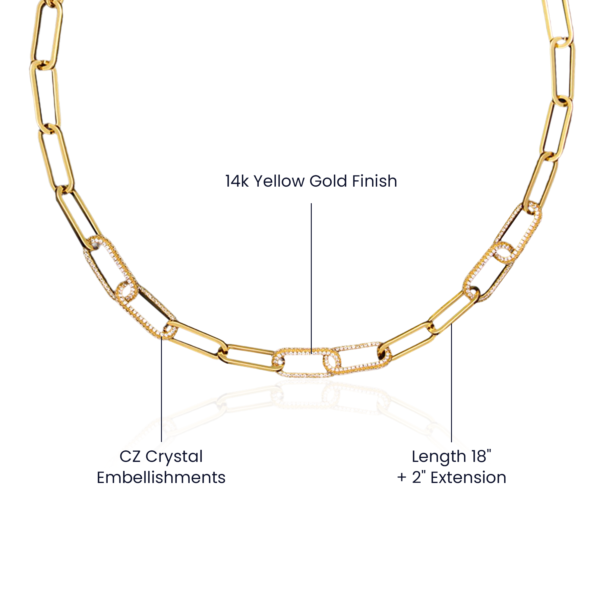 To My Wife - CZ Paperclip Chain Necklace (f/k/a Forever Linked Necklace or Embellished Chain)