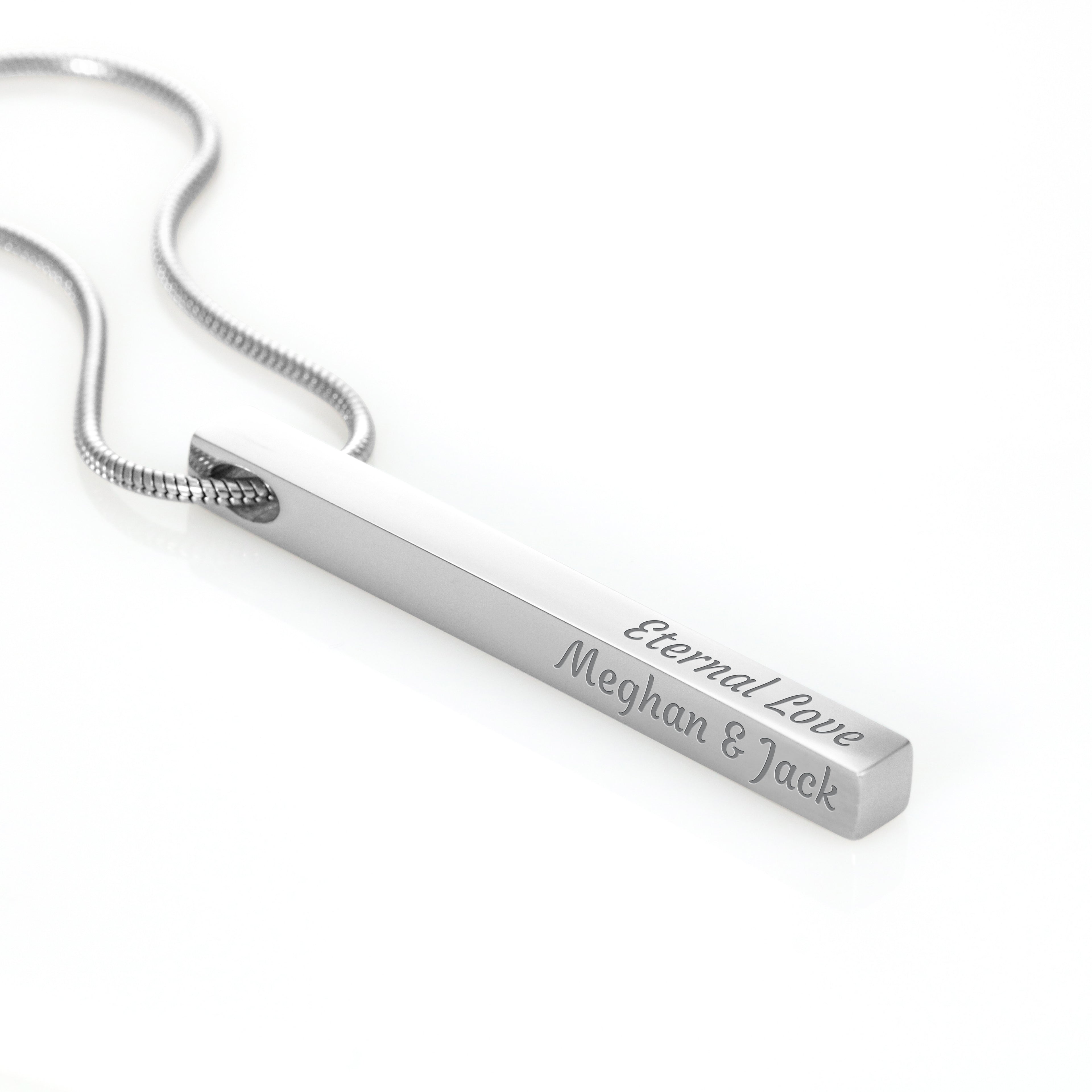 To my Wife- Custom Engraved 4-Sided Stick Necklace