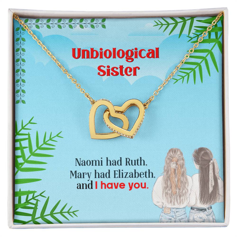Best Friends - Unbiological Sister  Interlocking Hearts Necklace