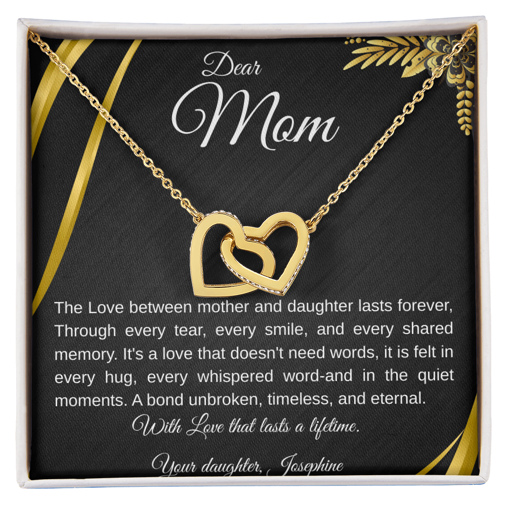 Forever Connected  Mother Daughter Interlocking Hearts Necklace