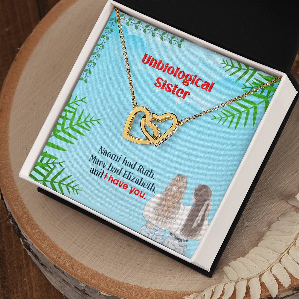 Best Friends - Unbiological Sister Interlocking Hearts Necklace
