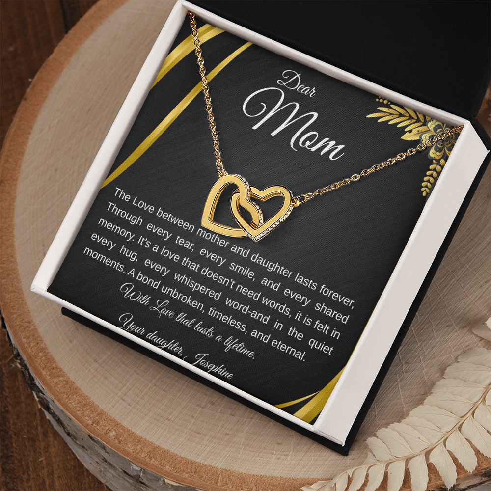 Forever Connected  Mother Daughter Interlocking Hearts Necklace