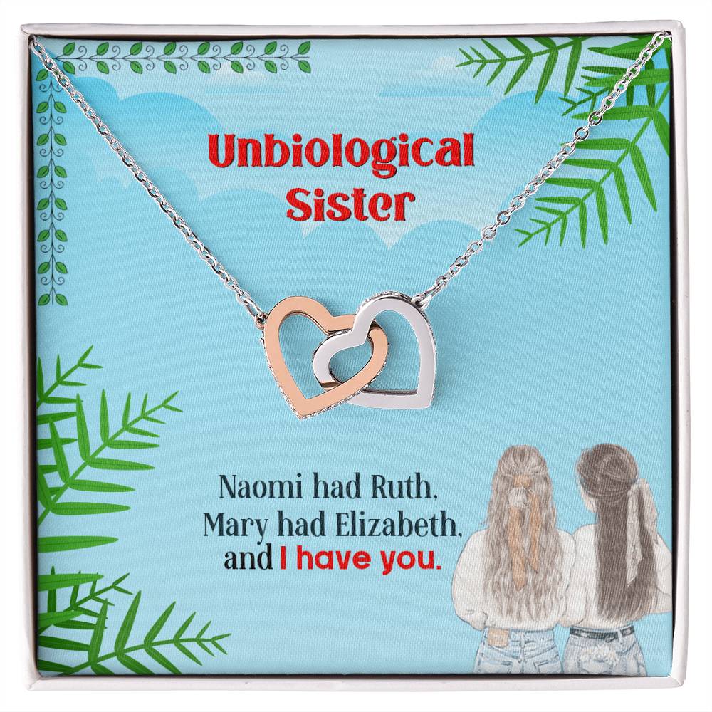 Best Friends - Unbiological Sister Interlocking Hearts Necklace