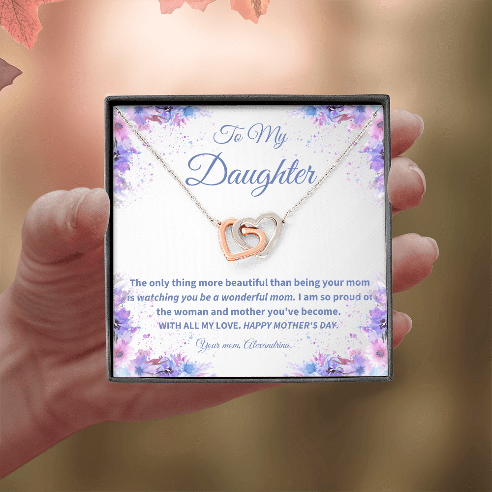 To My Daughter – Mother's Day Necklace with Sentimental Message Card