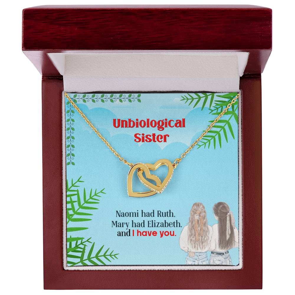Best Friends - Unbiological Sister Interlocking Hearts Necklace