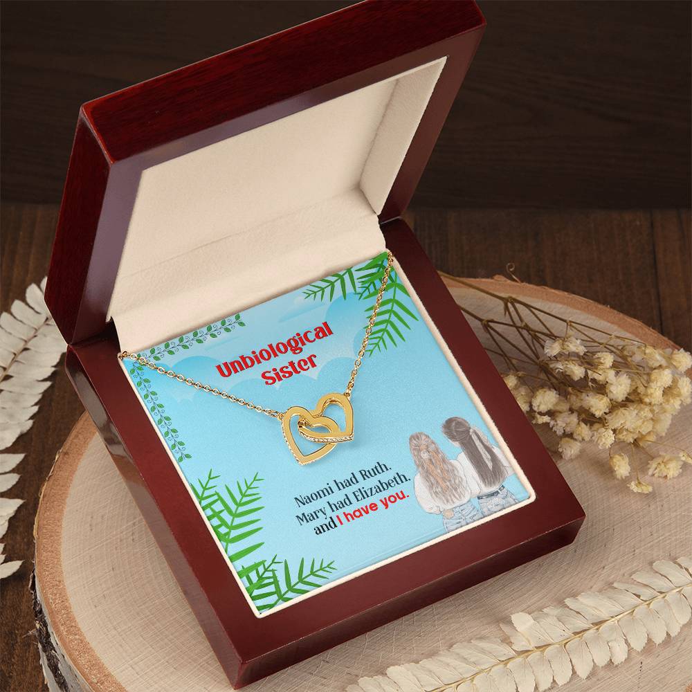 Best Friends - Unbiological Sister Interlocking Hearts Necklace