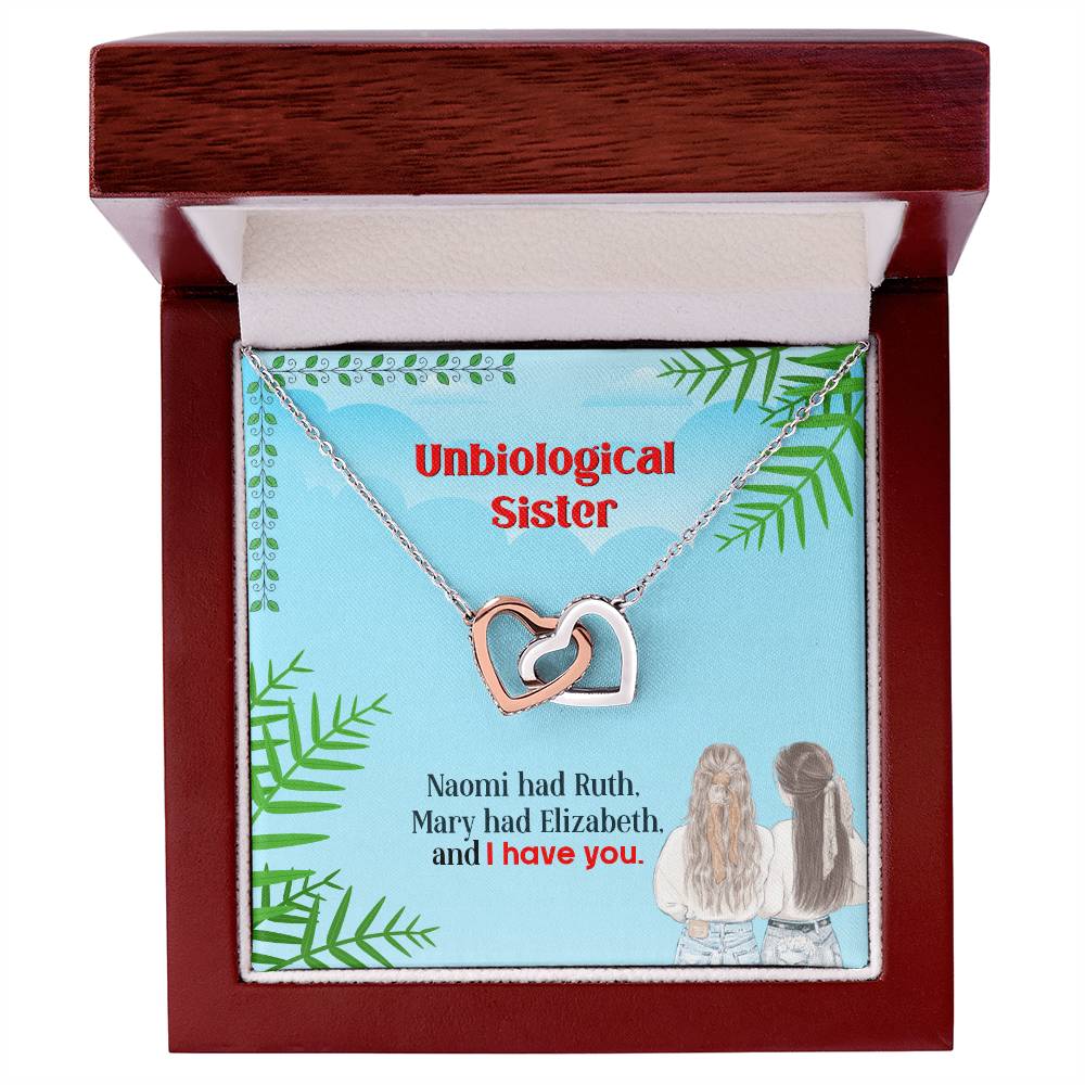 Best Friends - Unbiological Sister Interlocking Hearts Necklace