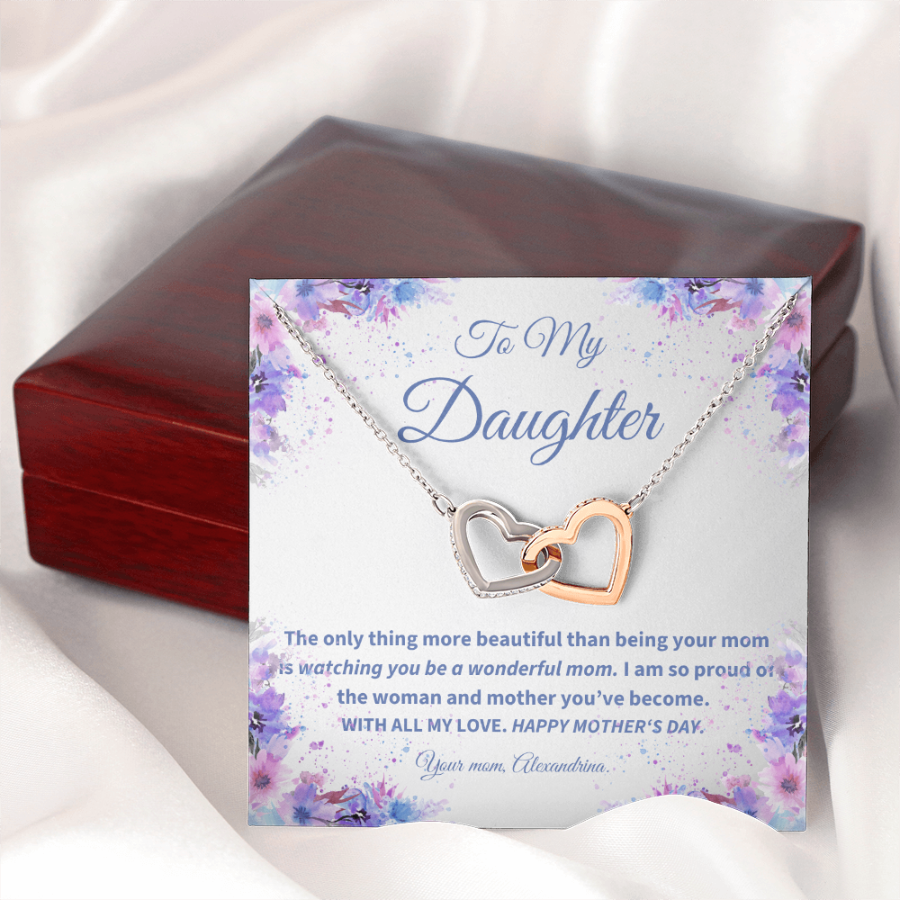 To My Daughter – Mother's Day Necklace with Sentimental Message Card