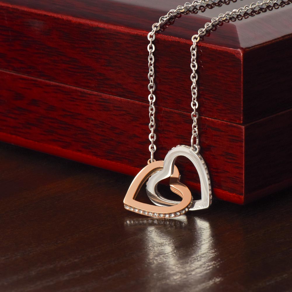 Forever Connected  Mother Daughter Interlocking Hearts Necklace