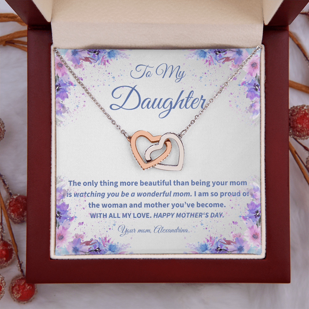To My Daughter – Mother's Day Necklace with Sentimental Message Card