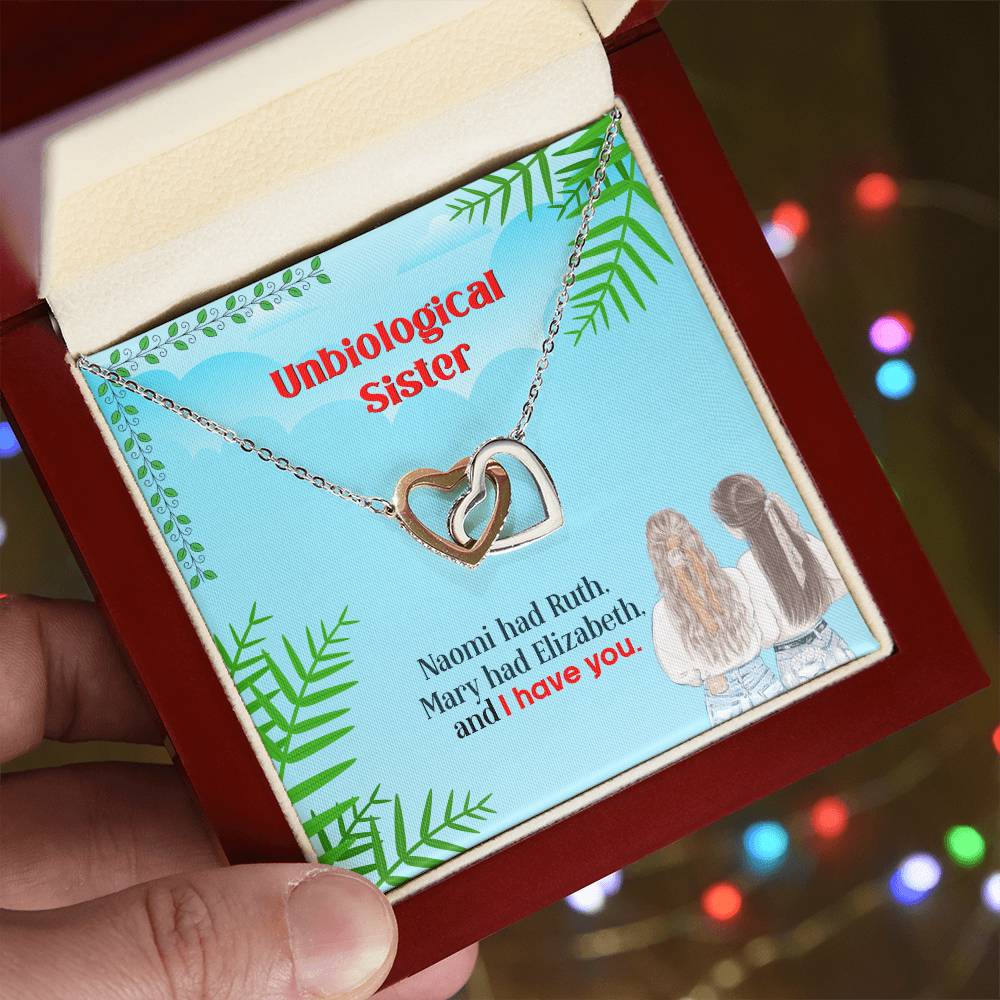 Best Friends - Unbiological Sister Interlocking Hearts Necklace
