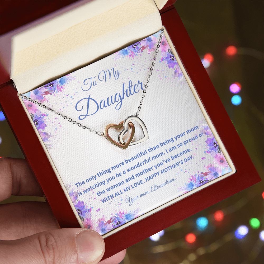 To My Daughter – Mother's Day Necklace with Sentimental Message Card
